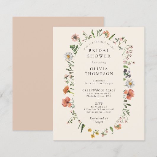 Budget Boho Summer Wildblume Arch Brautparty (Vorne/Hinten)