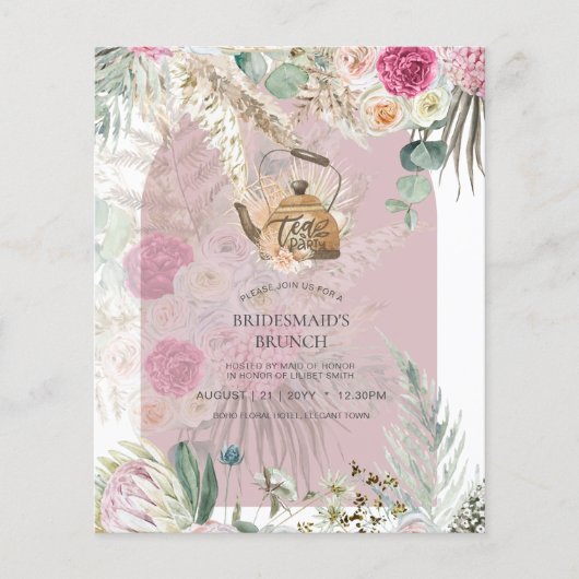 BUDGET Boho TEA PARTY Pampas Grass Brautparty (Vorderseite)