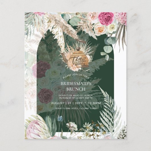 BUDGET Boho TEA PARTY Pampas Grass Brautparty (Vorderseite)