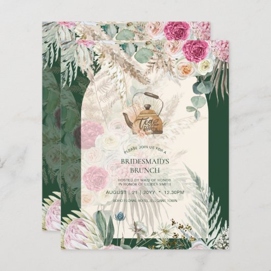 BUDGET Boho TEA PARTY Pampas Grass Brautparty (Vorne/Hinten)