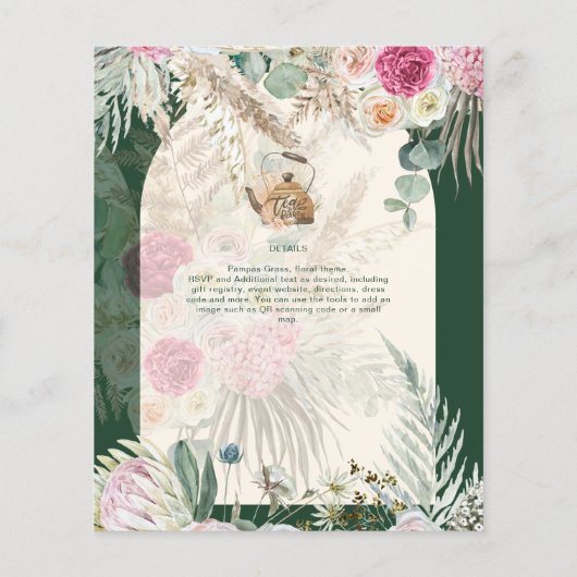 BUDGET Boho TEA PARTY Pampas Grass Brautparty (Rückseite)