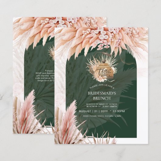 BUDGET Boho TEA PARTY Pampas Grass Brautparty (Vorne/Hinten)