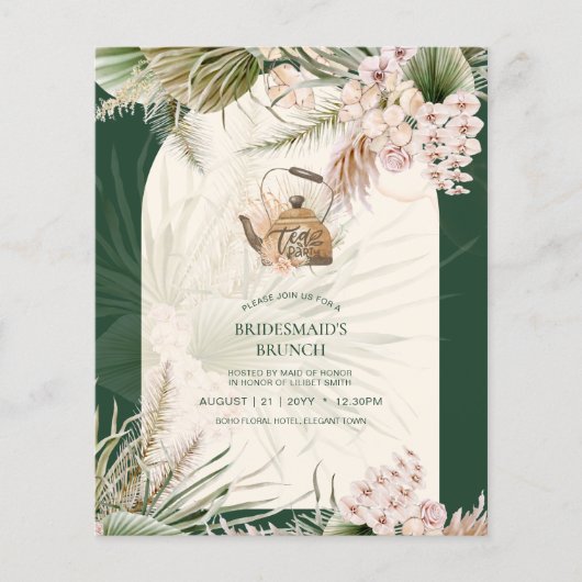 BUDGET Boho TEA PARTY Pampas Grass Brautparty (Vorderseite)