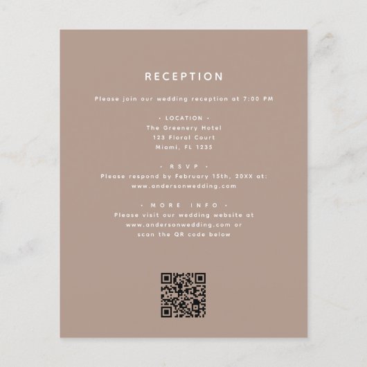 Budget Boho Terracotta All in One QR Code Wedding (Rückseite)