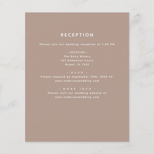 Budget Boho Terracotta All in One Wedding (Rückseite)