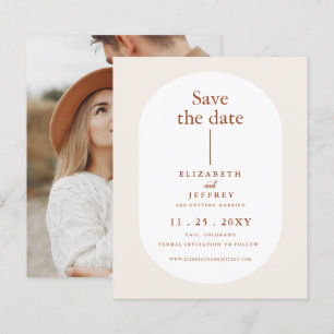 Budget Boho Terracotta Ankündigung Datum freihalte