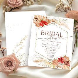 Budget Boho Terracotta Bridal Dusche Einladung