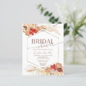 Budget Boho Terracotta Bridal Dusche Einladung (Stehend Vorderseite)