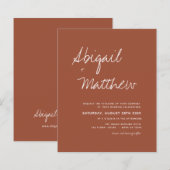 Budget Boho Terracotta Einladung zur Hochzeit (Vorne/Hinten)