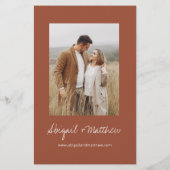 Budget Boho Terracotta Einladung zur Hochzeit (Rückseite)