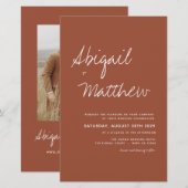 Budget Boho Terracotta Einladung zur Hochzeit (Vorne/Hinten)