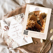 Budget Boho Terracotta Foto QR Code Wedding