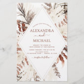 Budget Boho Terracotta Pampas Grass Beige Hochzeit (Vorderseite)