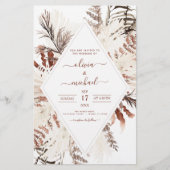 Budget Boho Terracotta Pampas Grass Beige Hochzeit (Vorderseite)
