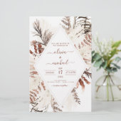 Budget Boho Terracotta Pampas Grass Beige Hochzeit (Stehend Vorderseite)