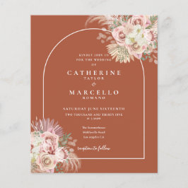 Budget Boho Terracotta Pampas Grass Wedding