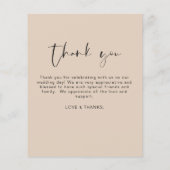 Budget Boho Terracotta Wedding Danke Cards (Rückseite)