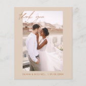 Budget Boho Terracotta Wedding Danke Cards (Vorderseite)