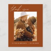Budget Boho Terracotta Wedding Danke Cards (Vorderseite)