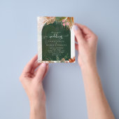 Budget Boho Tropical Pampas Green Wedites Einladun Flyer (Gruppe)