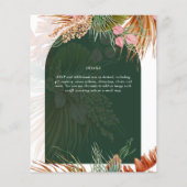 Budget Boho Tropical Pampas Green Wedites Einladun Flyer (Hinten)
