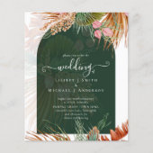 Budget Boho Tropical Pampas Green Wedites Einladun Flyer (Vorne)