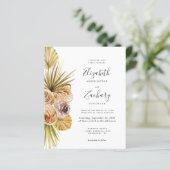 Budget Boho Tropical Wedding Einladung (Stehend Vorderseite)