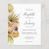 Budget Boho Tropical Wedding Einladung (Vorderseite)