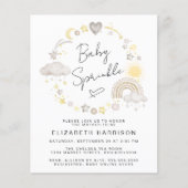 Budget Boho Watercolor Baby Sprinkle Einladung (Vorderseite)