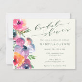 Budget Boho Watercolor Blume Brautparty Einladung (Vorderseite)
