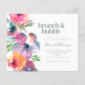 Budget Boho Watercolor Blume Bridal Brunch Bubbly (Vorderseite)