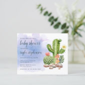 Budget Boho Watercolor Cactus Baby Shower (Stehend Vorderseite)