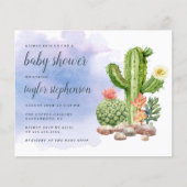 Budget Boho Watercolor Cactus Baby Shower (Vorderseite)