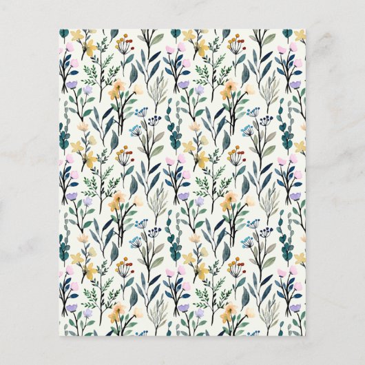 Budget Boho Watercolor Wildblume Brautparty (Rückseite)