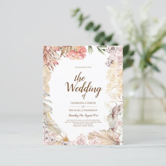 BUDGET BOHO Wedding Einladende digitale Download (Stehend Vorderseite)