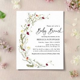 Budget Boho Wildblume Baby Brunch Einladung