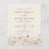 Budget Boho Wildblume Beige Garden Wedding (Vorderseite)