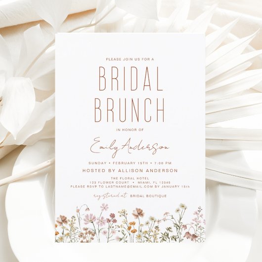 Budget Boho Wildblume Bridal Brunch Brautparty Flyer