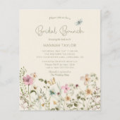 Budget Boho Wildblume Bridal Brunch Einladung (Vorderseite)
