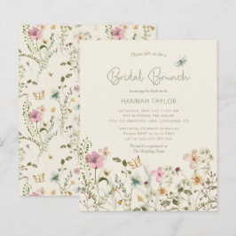 Budget Boho Wildblume Bridal Brunch Einladung