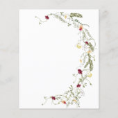 Budget Boho Wildblume Bridal Brunch Einladung (Rückseite)