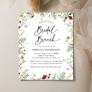 Budget Boho Wildblume Bridal Brunch Einladung