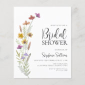 Budget Boho Wildblume Bridal Dusche Einladung (Vorderseite)