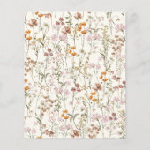 Budget Boho Wildblume Bridal Dusche Einladung (Rückseite)