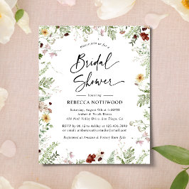 Budget Boho Wildblume Bridal Dusche Einladung
