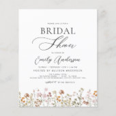 Budget Boho Wildblume Bridal Dusche Einladung (Vorderseite)
