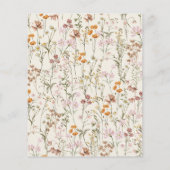 Budget Boho Wildblume Garden Wedding Einladung (Rückseite)