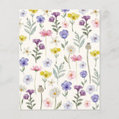 Budget Boho Wildblume Hochzeit Einladung (Rückseite)