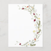 Budget Boho Wildblume Kinderdusche Einladung (Rückseite)