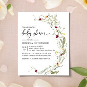 Budget Boho Wildblume Kinderdusche Einladung